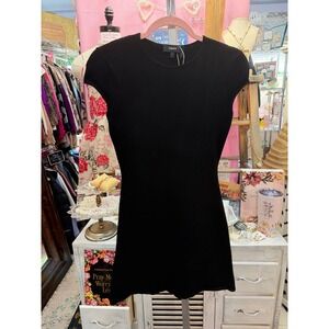 Theory Embossed Elastine Bodycon Dress Black Size P Goth, Dark Cottagecore